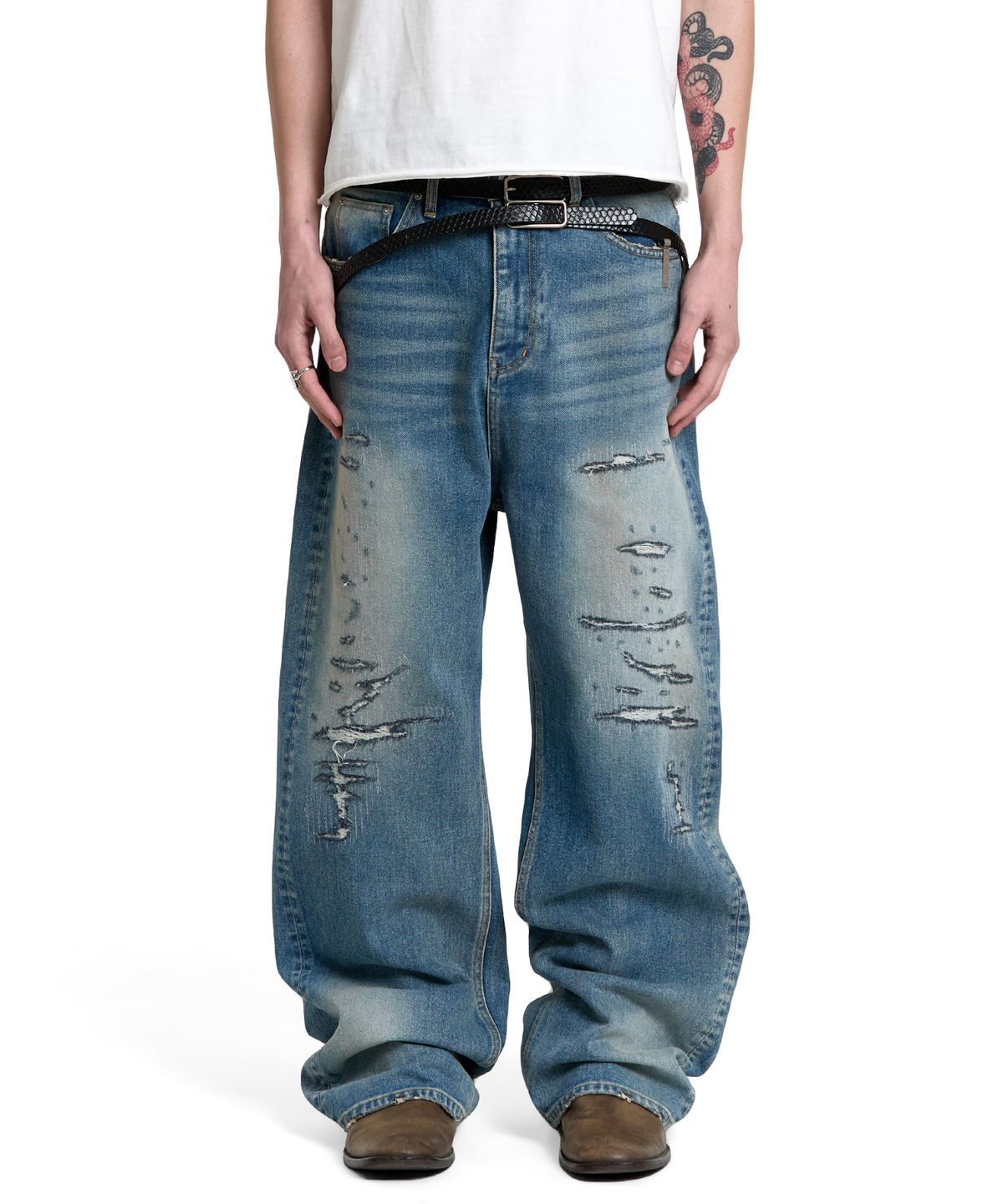 이피알 레이어(EPR LAYER) Repaired Wide Leg Denim