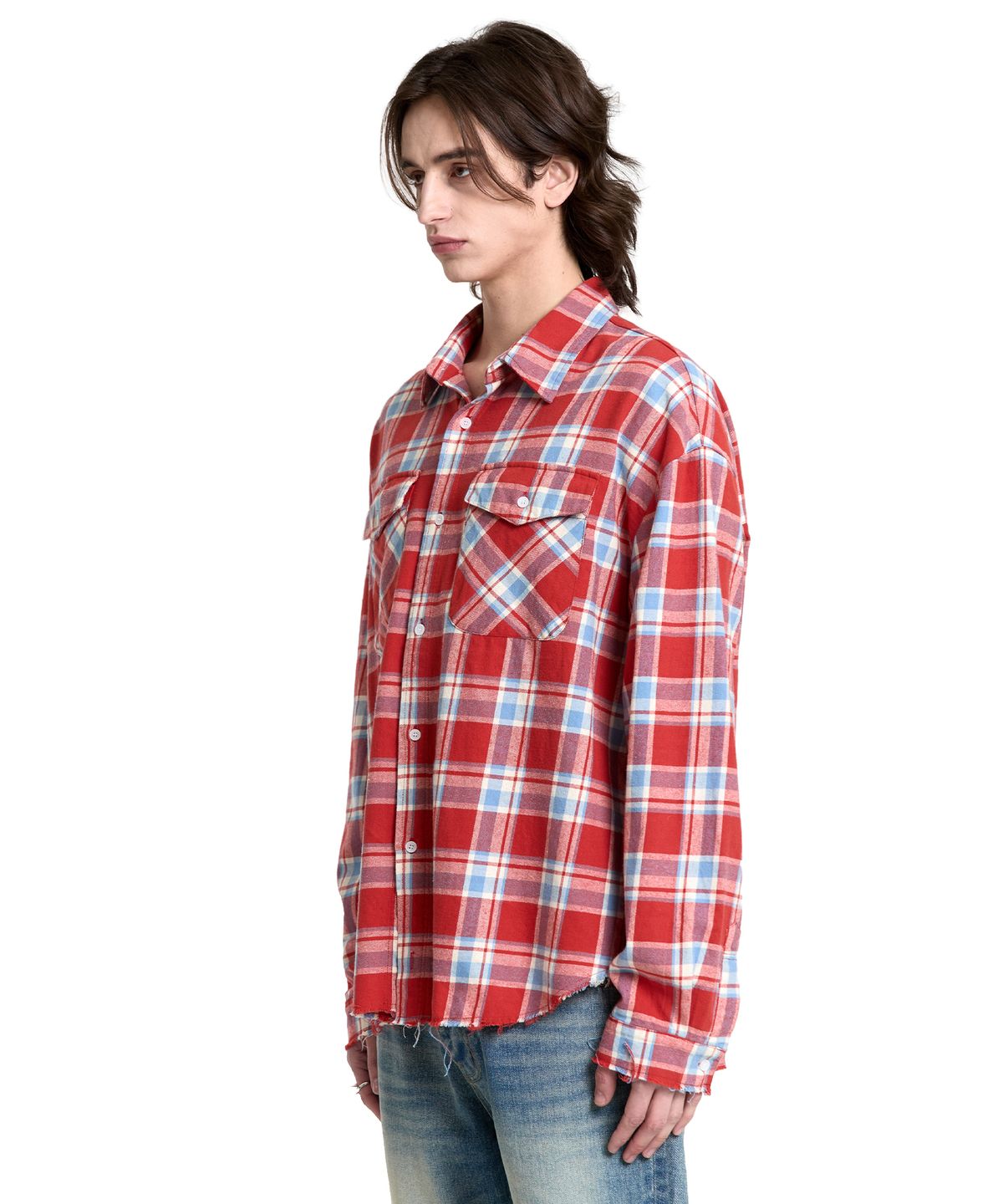 이피알 레이어(EPR LAYER) Raw-cut Washed Check Shirt