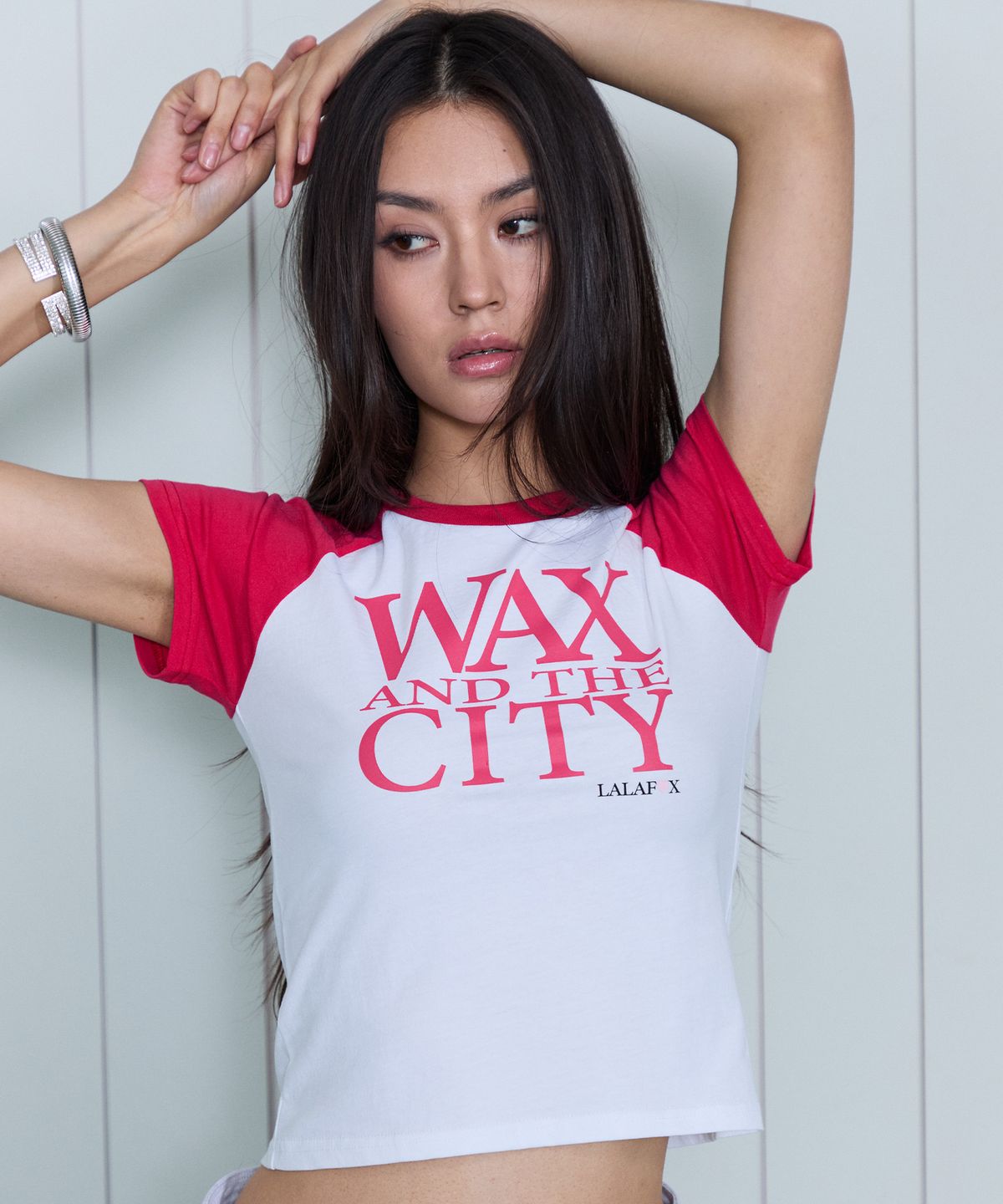 라라폭스(LALAFOX) IN THE CITY RAGLAN T-SHIRT WHITE BS2CH024