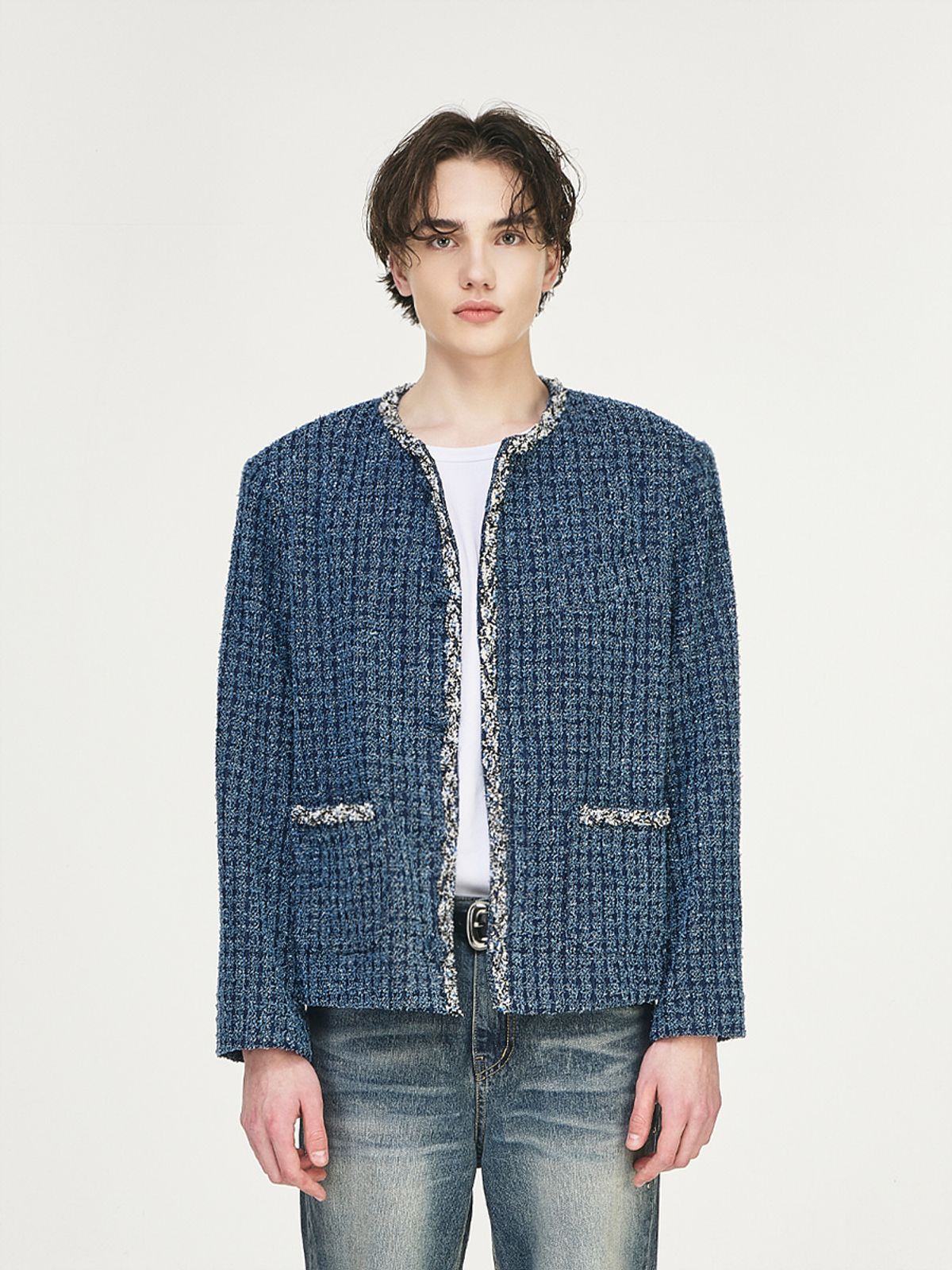 그레이티스트(THE GREATEST) Denim Tweed Jacket Blue