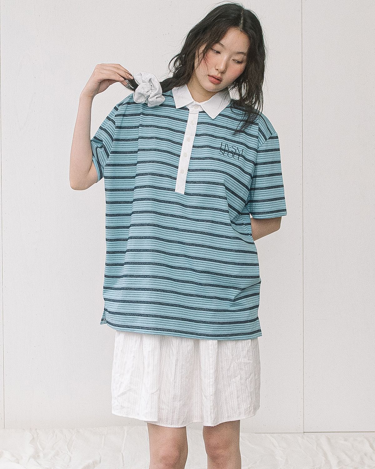 해비즘(HAVISM) OVERSIZE RUGBY S/S TEE(SKY BLUE)