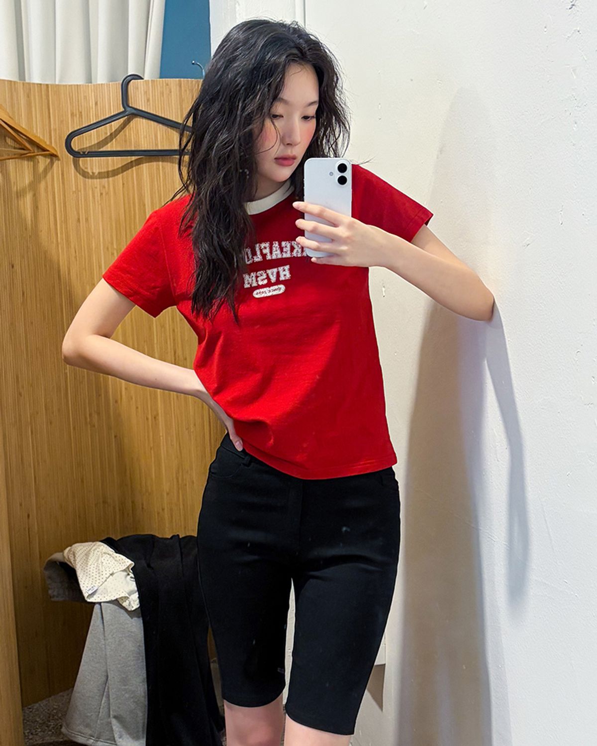 해비즘(HAVISM) LLF NECK S/S TEE(RED)