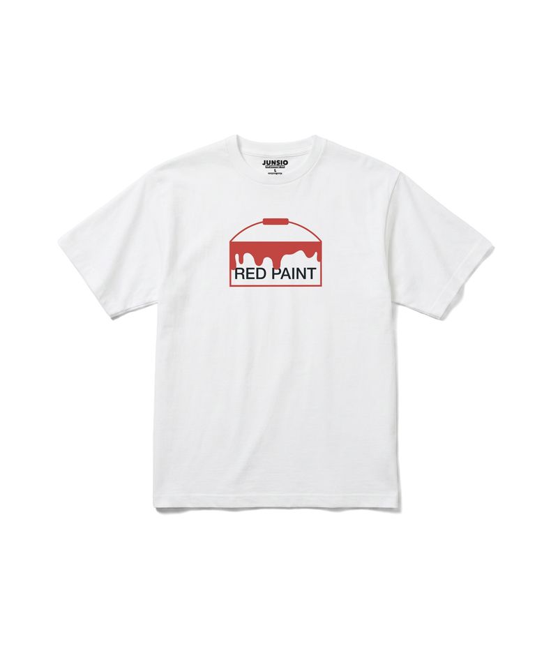 WHITE RED PAINT T-SHIRT