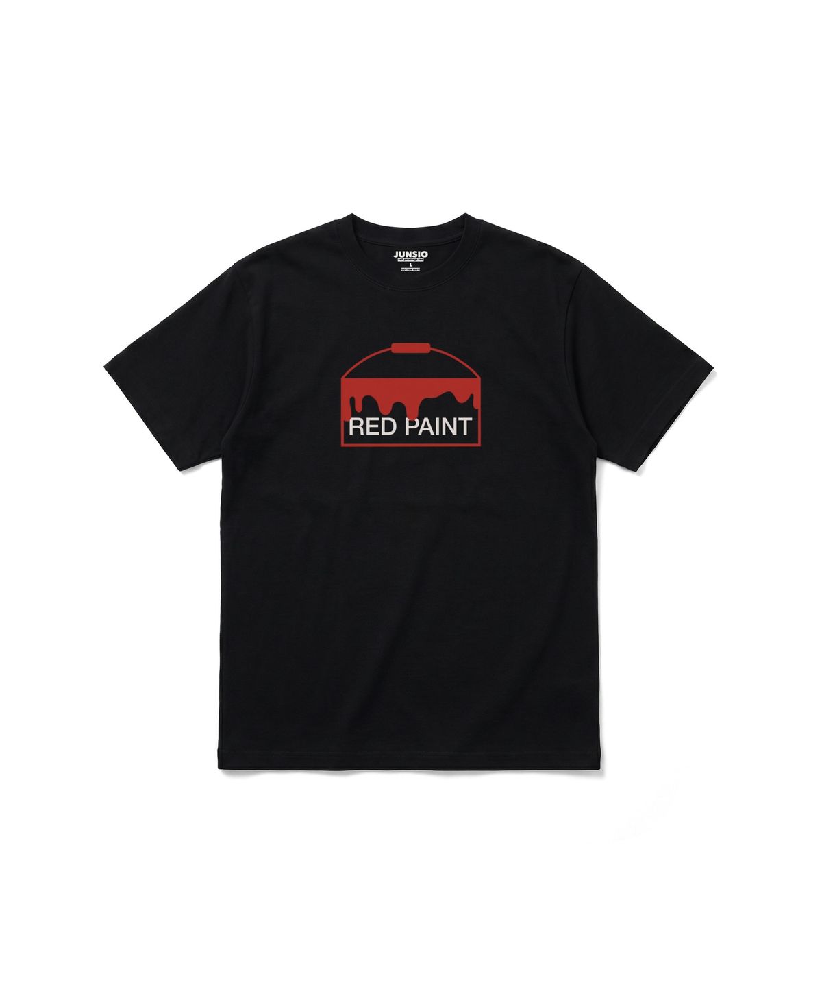 준시오(JUNSIO) BLACK RED PAINT T-SHIRT