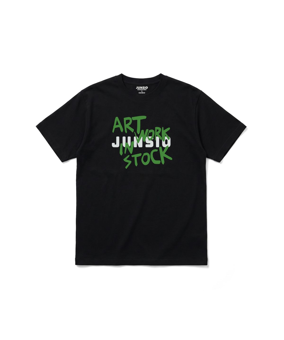 준시오(JUNSIO) BLACK LAYERED LOGO T-SHIRT