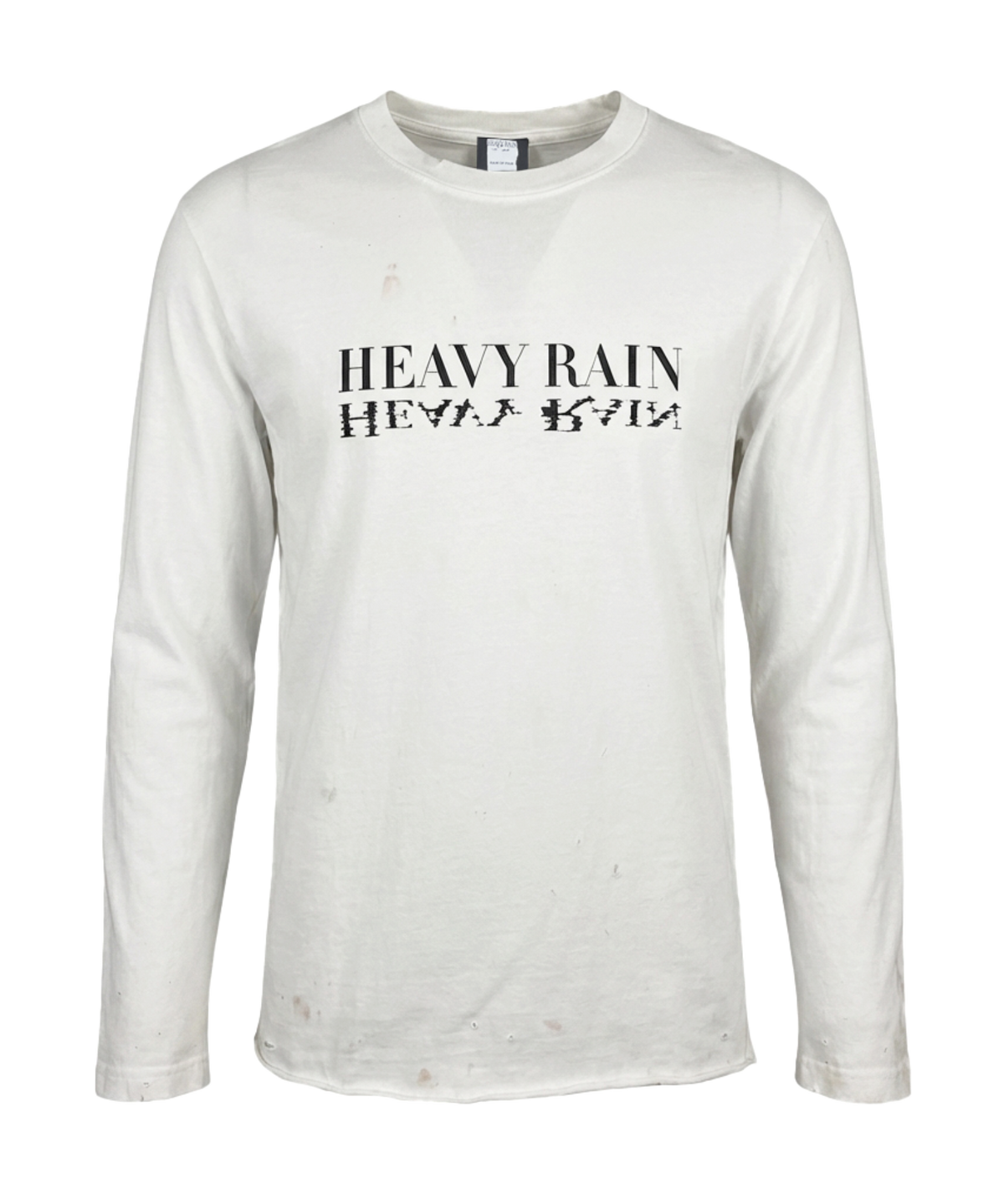 헤비레인(HEAVY RAIN) 로고 디스트레스드 크롭 롱 슬리브 크림