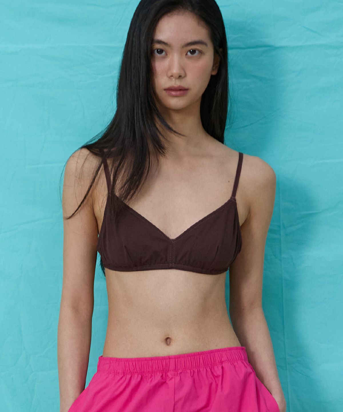 미치코런던 코시노(MICHIKO LONDON KOSHINO) 컴포터블 베이직 브라렛 초콜렛 브라운
