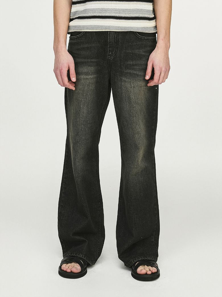 Stud Denim Pants Black
