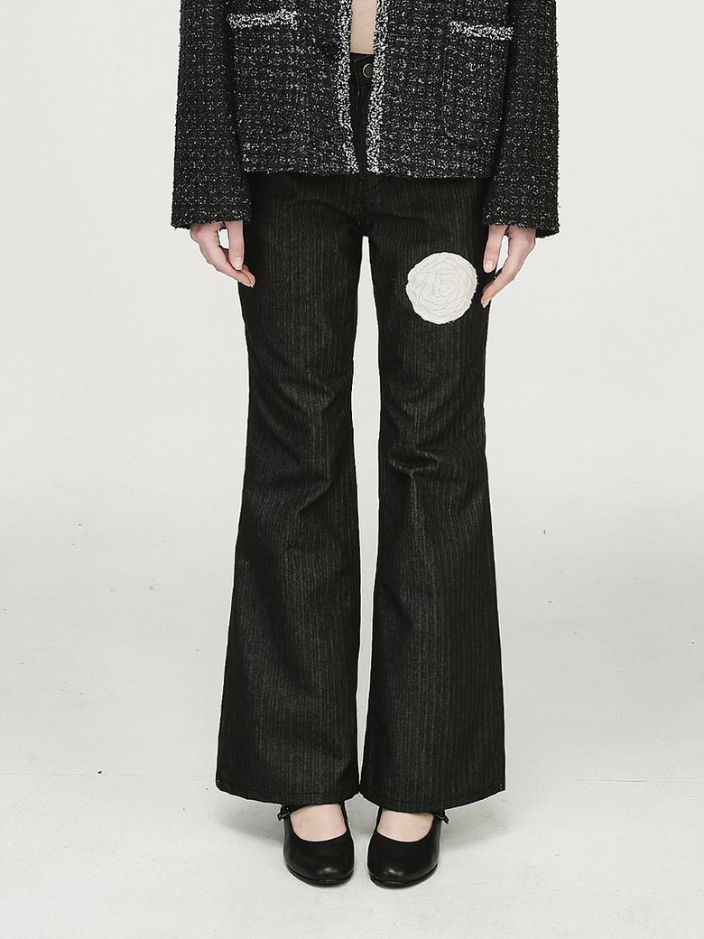 White Rose Bootscut Denim Black(W)
