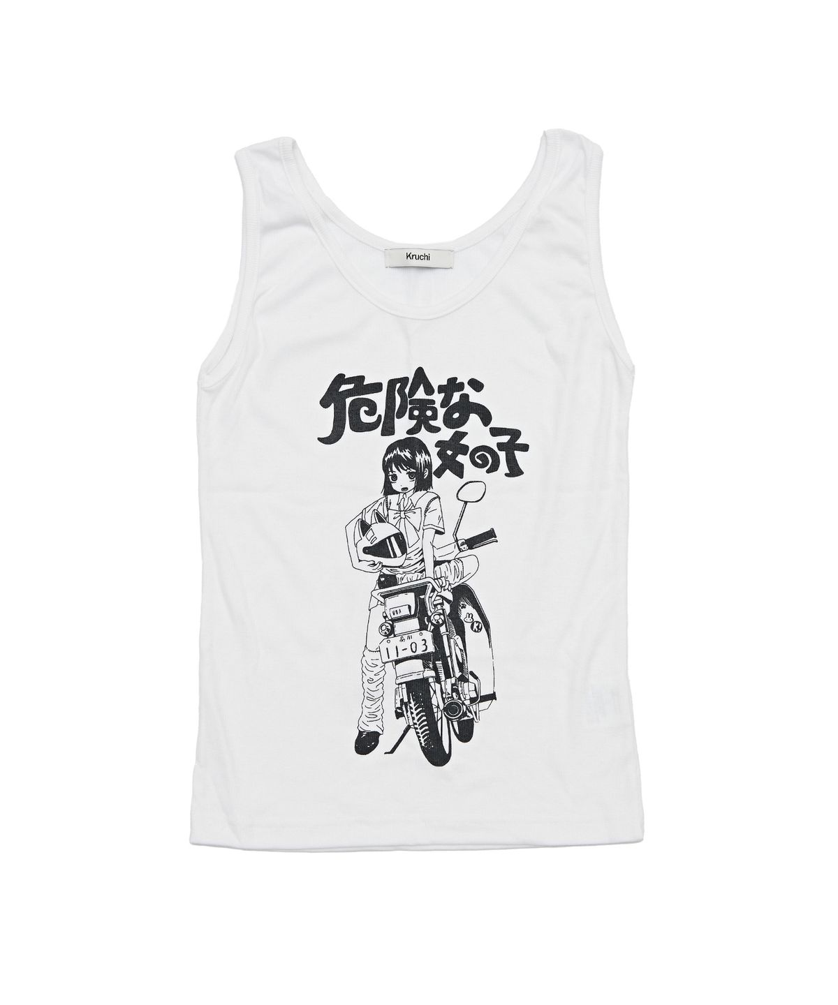 크루치(KRUCHI) A MOTORCYCLE GIRL Sleeveless (WHITE)