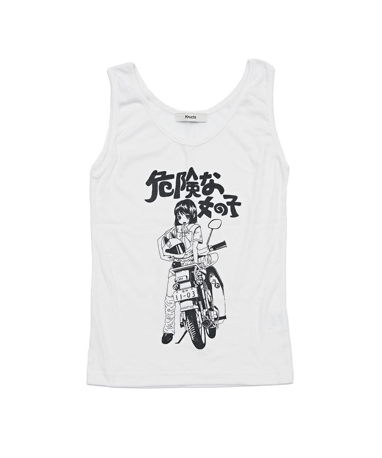 A MOTORCYCLE GIRL Sleeveless (WHITE)