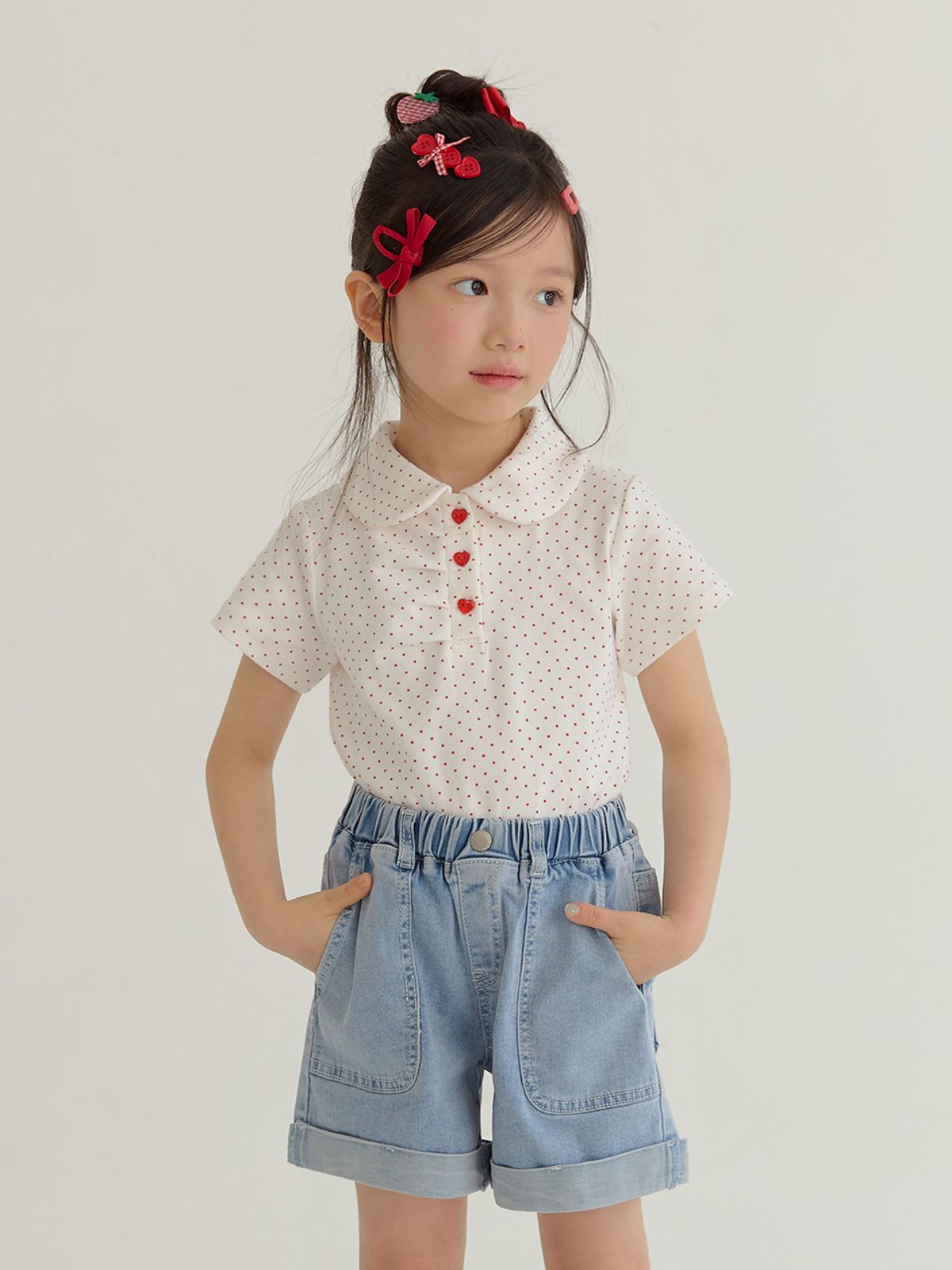 베베테일러(BEBETAILOR) 도트 카라 티셔츠