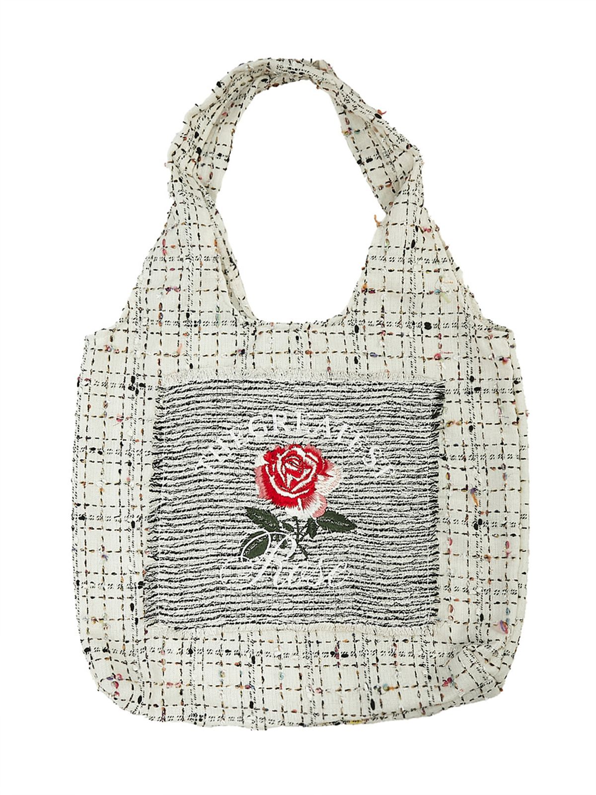 그레이티스트(THE GREATEST) GT Rose Tweed Totebag White