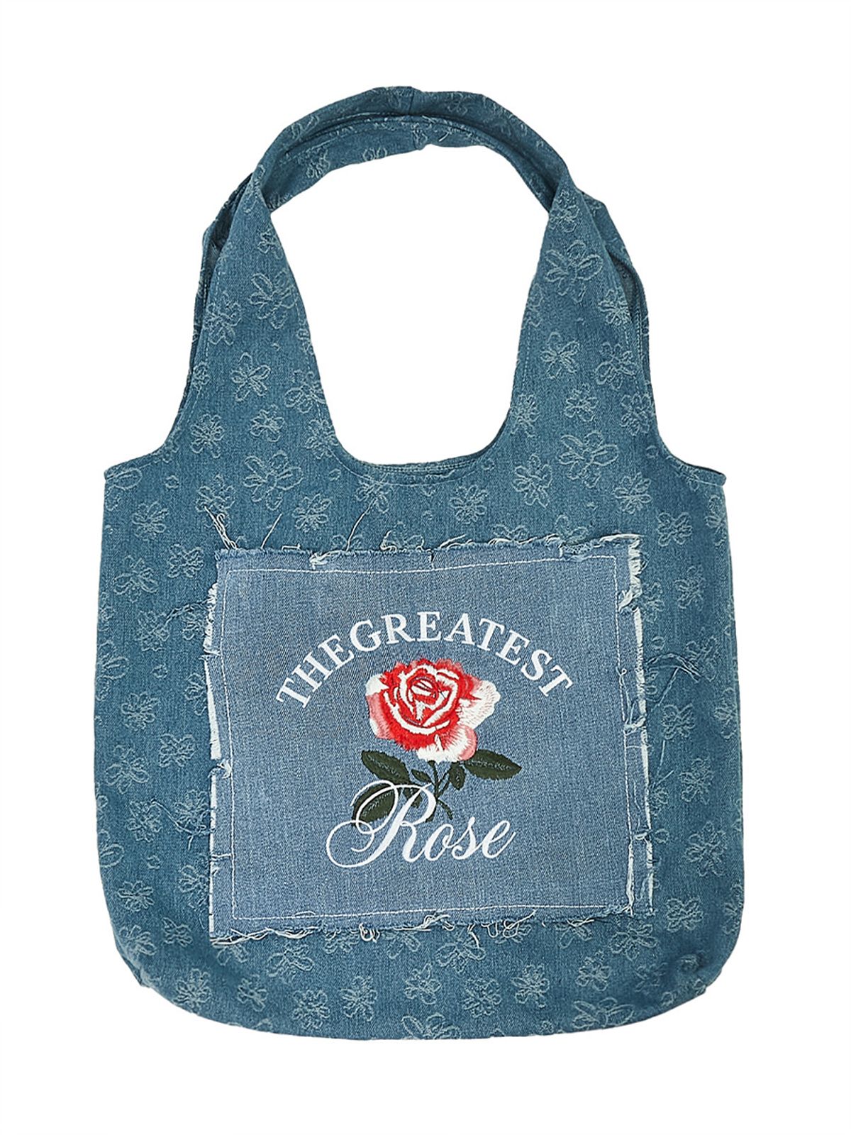 그레이티스트(THE GREATEST) GT Rose Denim Totebag Blue
