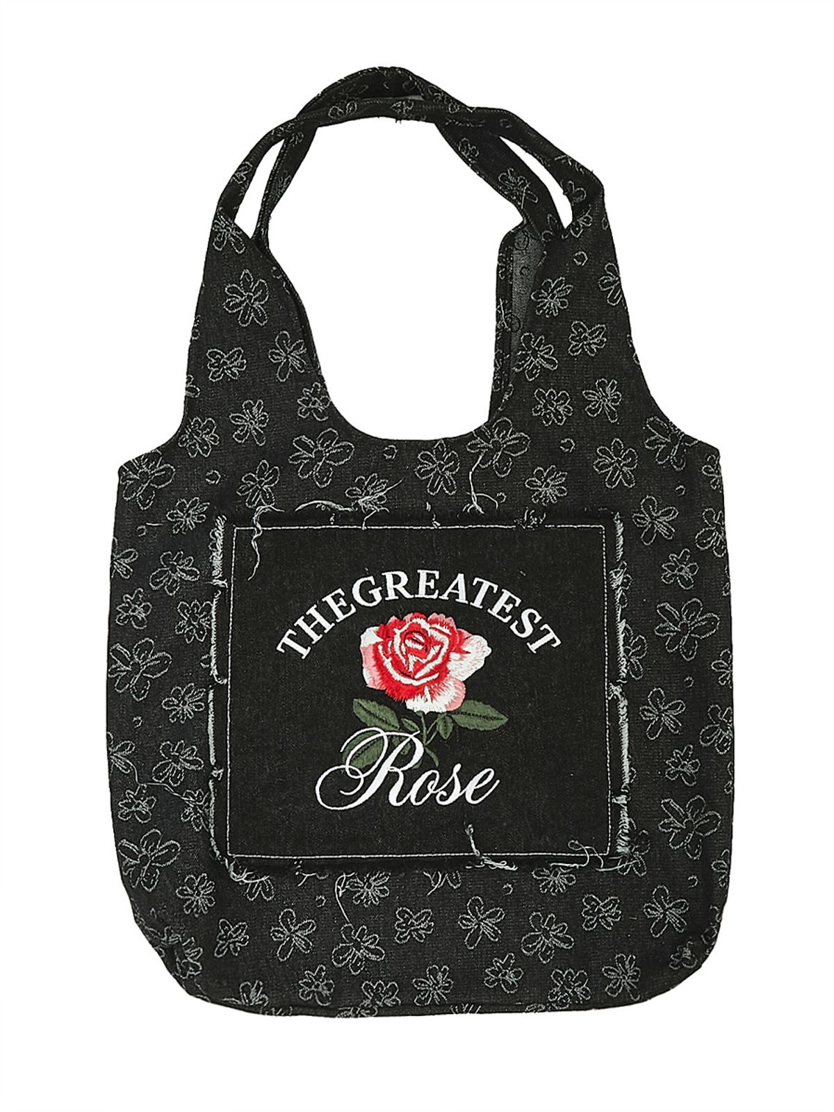 그레이티스트(THE GREATEST) GT Rose Denim Totebag Black