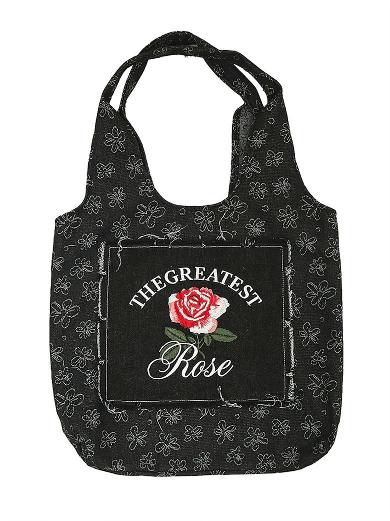 GT Rose Denim Totebag Black