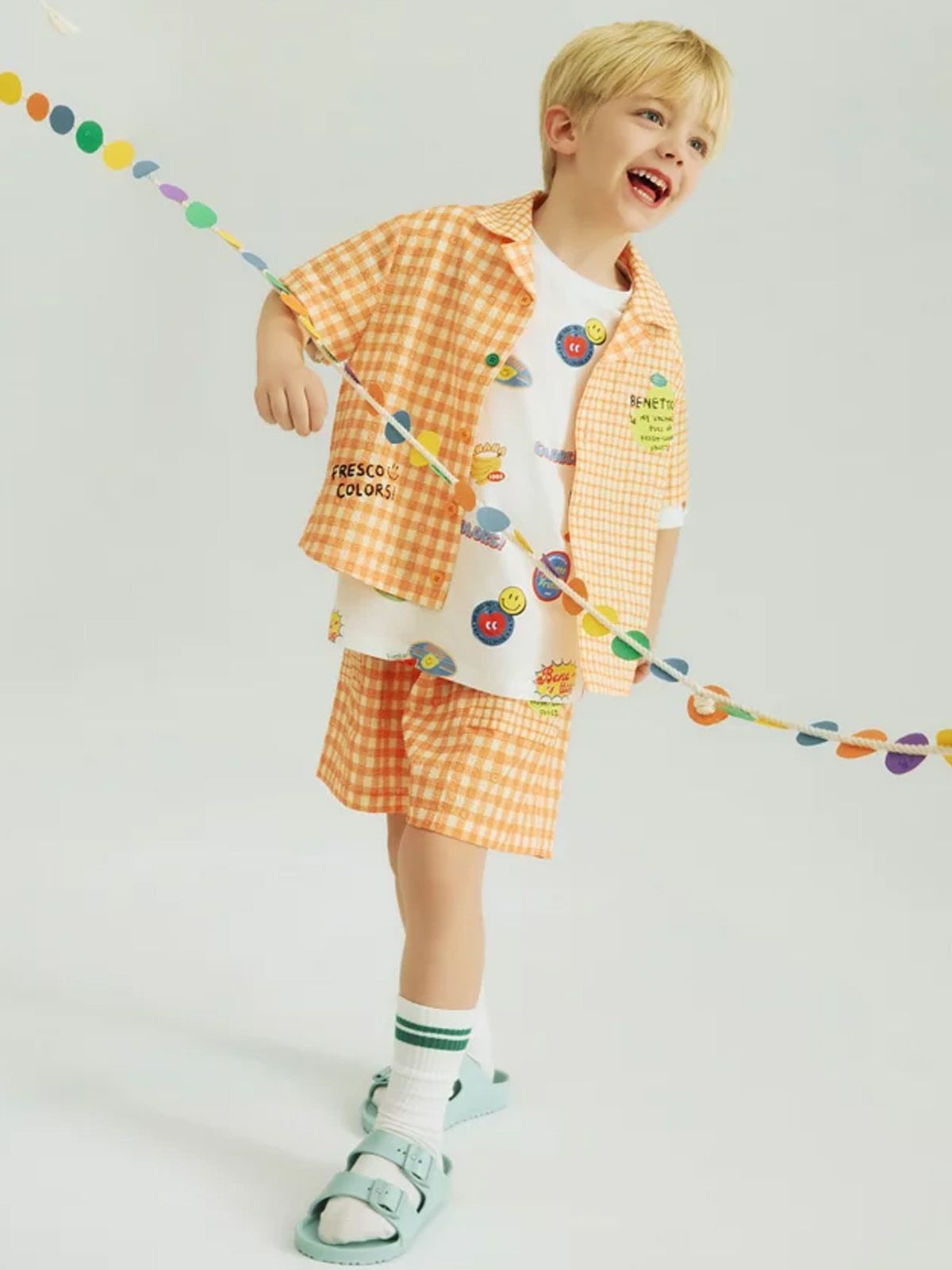 베네통키즈(BENETTONKIDS) 프레스코 시어서커 팬츠_QAPT12631OR