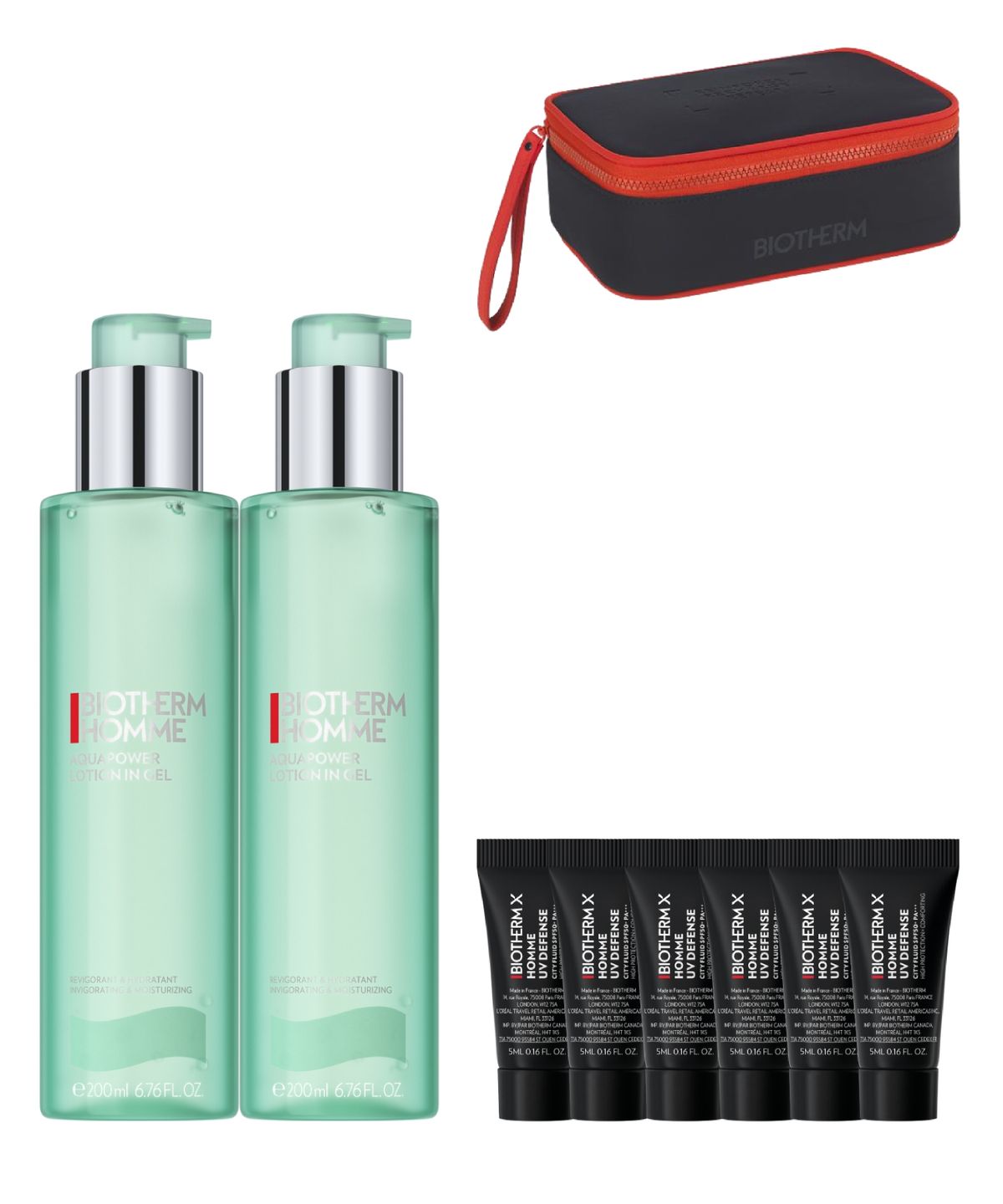 비오템(BIOTHERM) 아쿠아파워 올인원 200ml 듀오 세트 (+UV 30ml 정품용량, 비오템 프리미엄 파우치 증정)