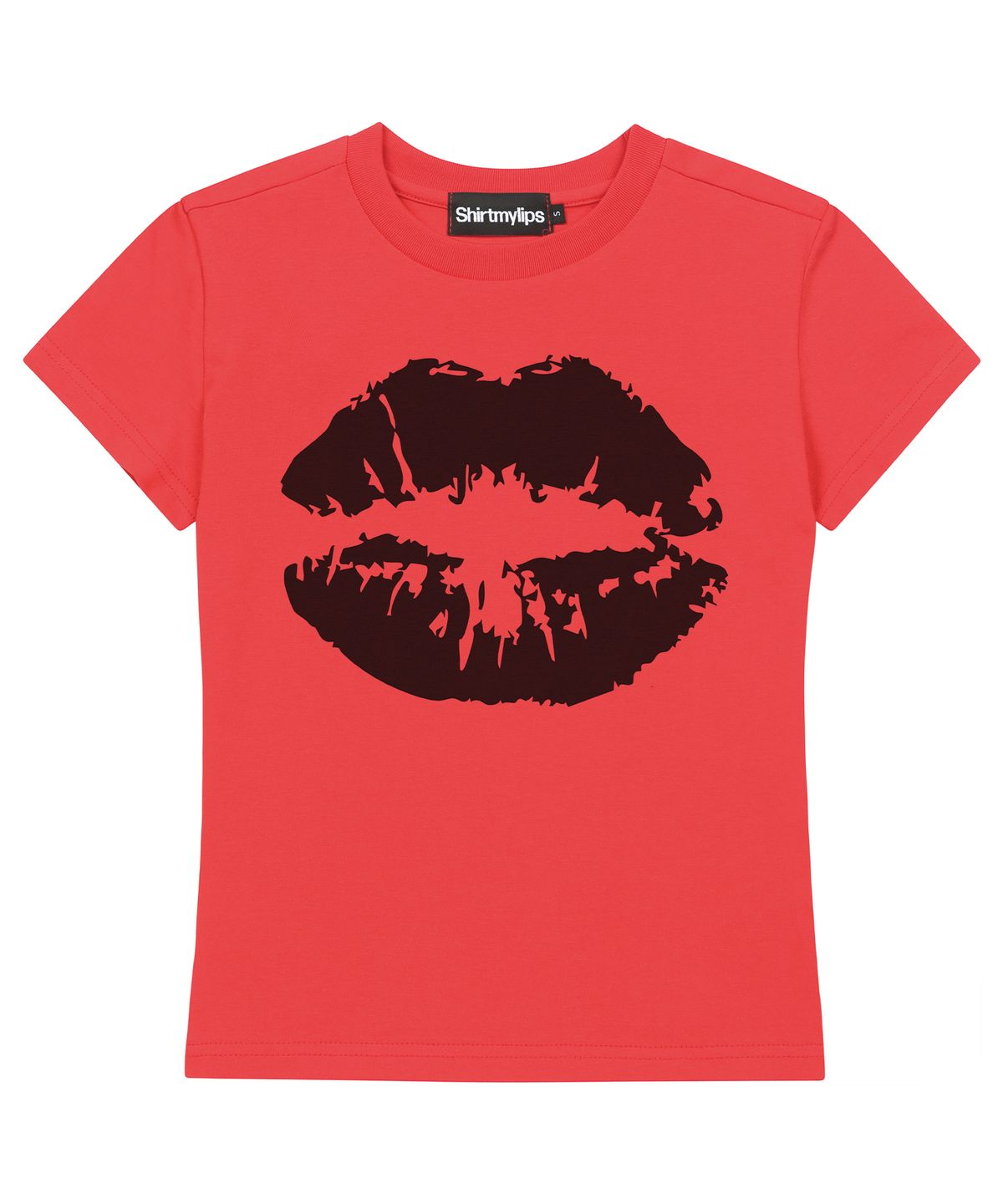 셔츠마이립스(SHIRTMYLIPS) (W)키스 마크 크롭 티셔츠 레드