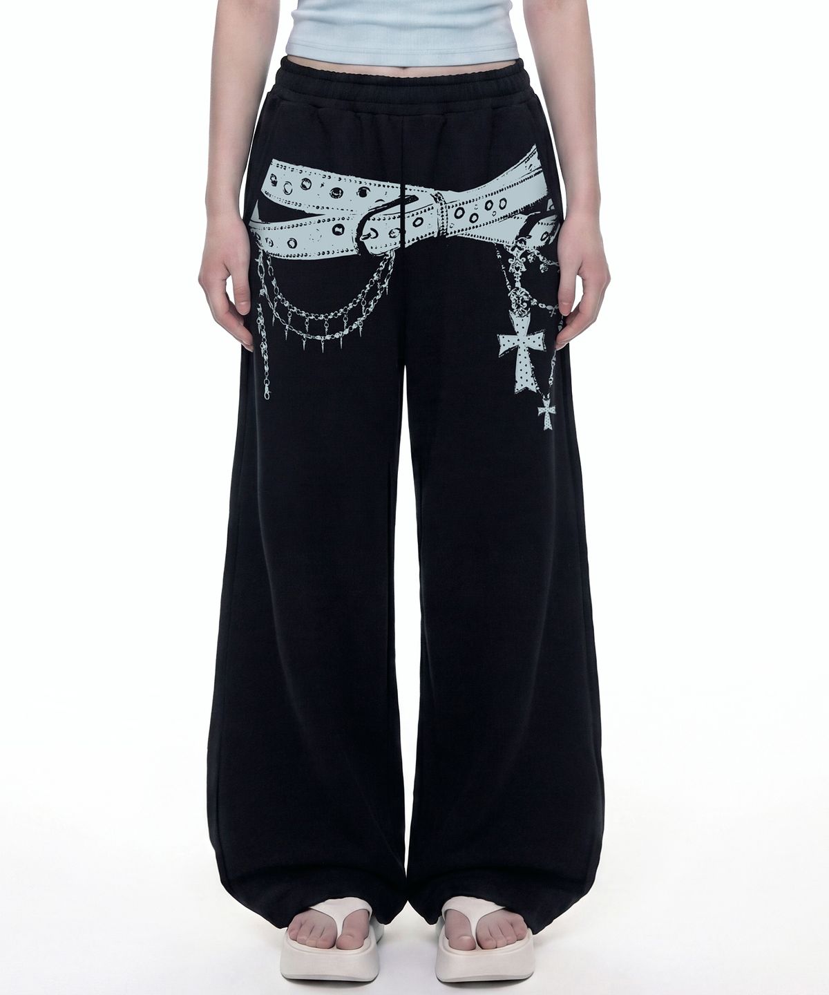 그레이버(GRAVER) [UNISEX]BELTED 트레이닝 와이드 팬츠_2color