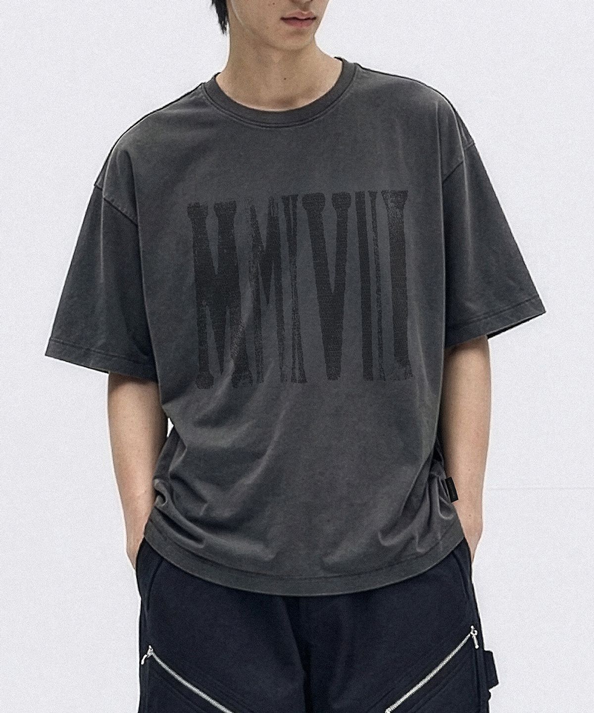 메종미네드(MAISON MINED) MMXVIII VINTAGE HALF T WASHED BLACK