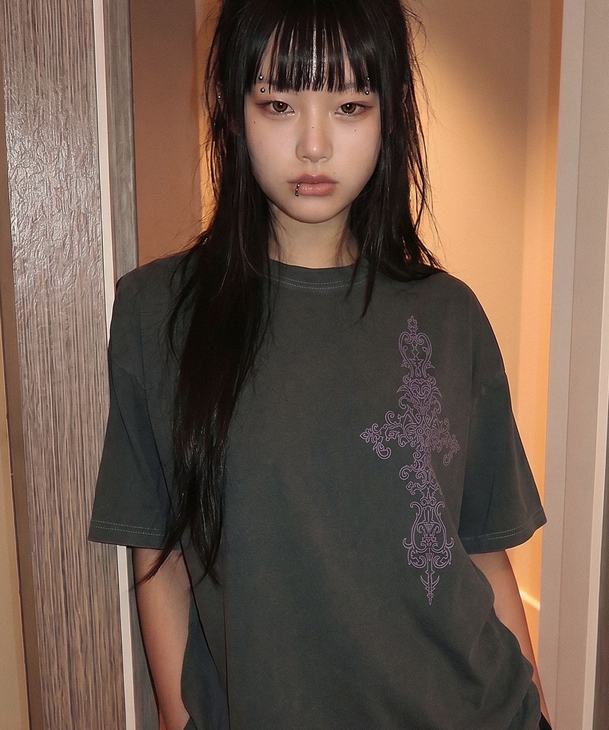 그레이버(GRAVER) [UNISEX]SIM CROSS 피그먼트 반팔티_2 color