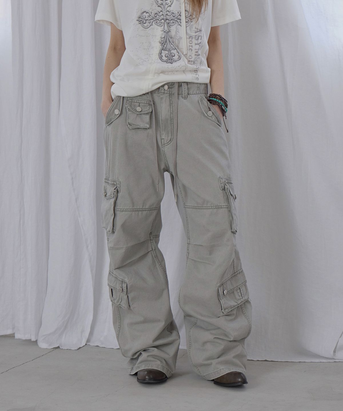 애시메트리(ASYMMETRY) RUGGED SOLID POCKET PANTS / GRAY