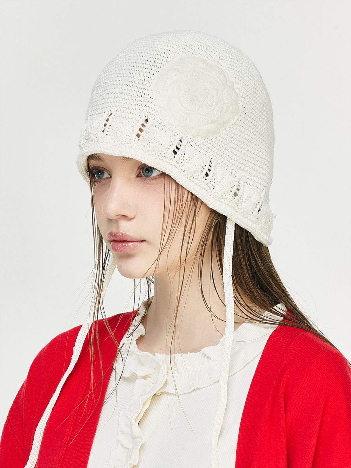 그레이티스트(THE GREATEST) Rose String Beanie White