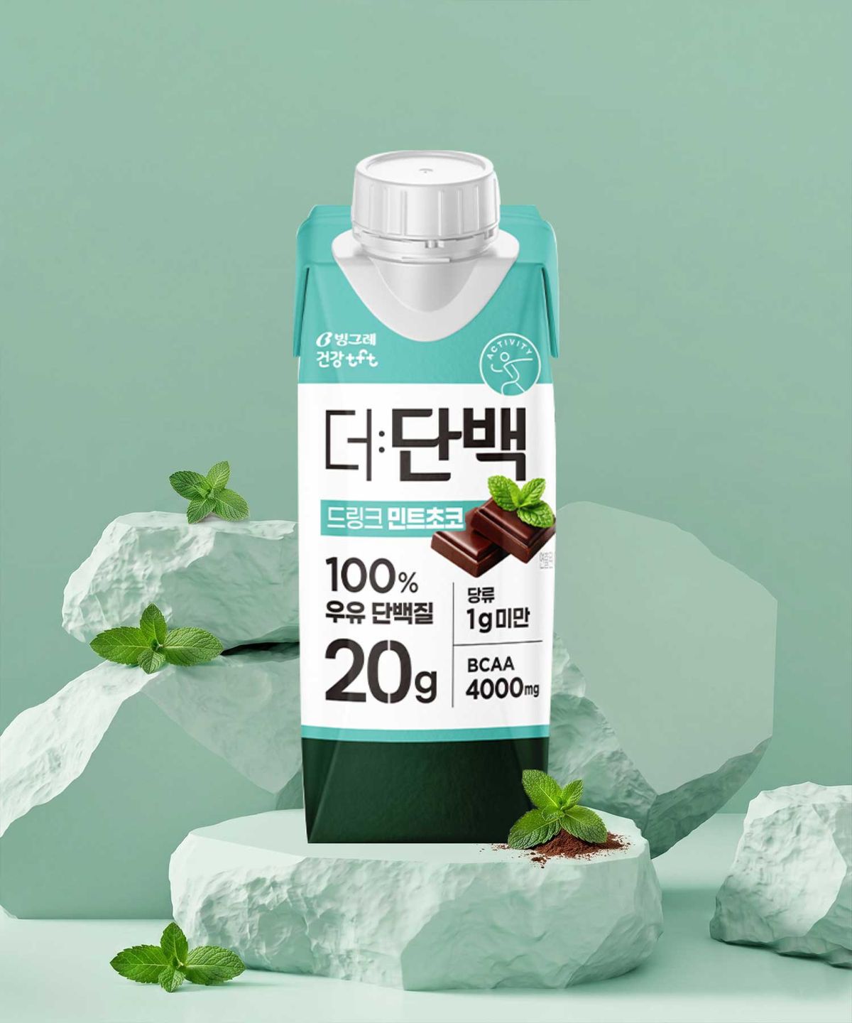 빙그레(BINGGRAE) 더단백 드링크 250ml 18팩 민트초코
