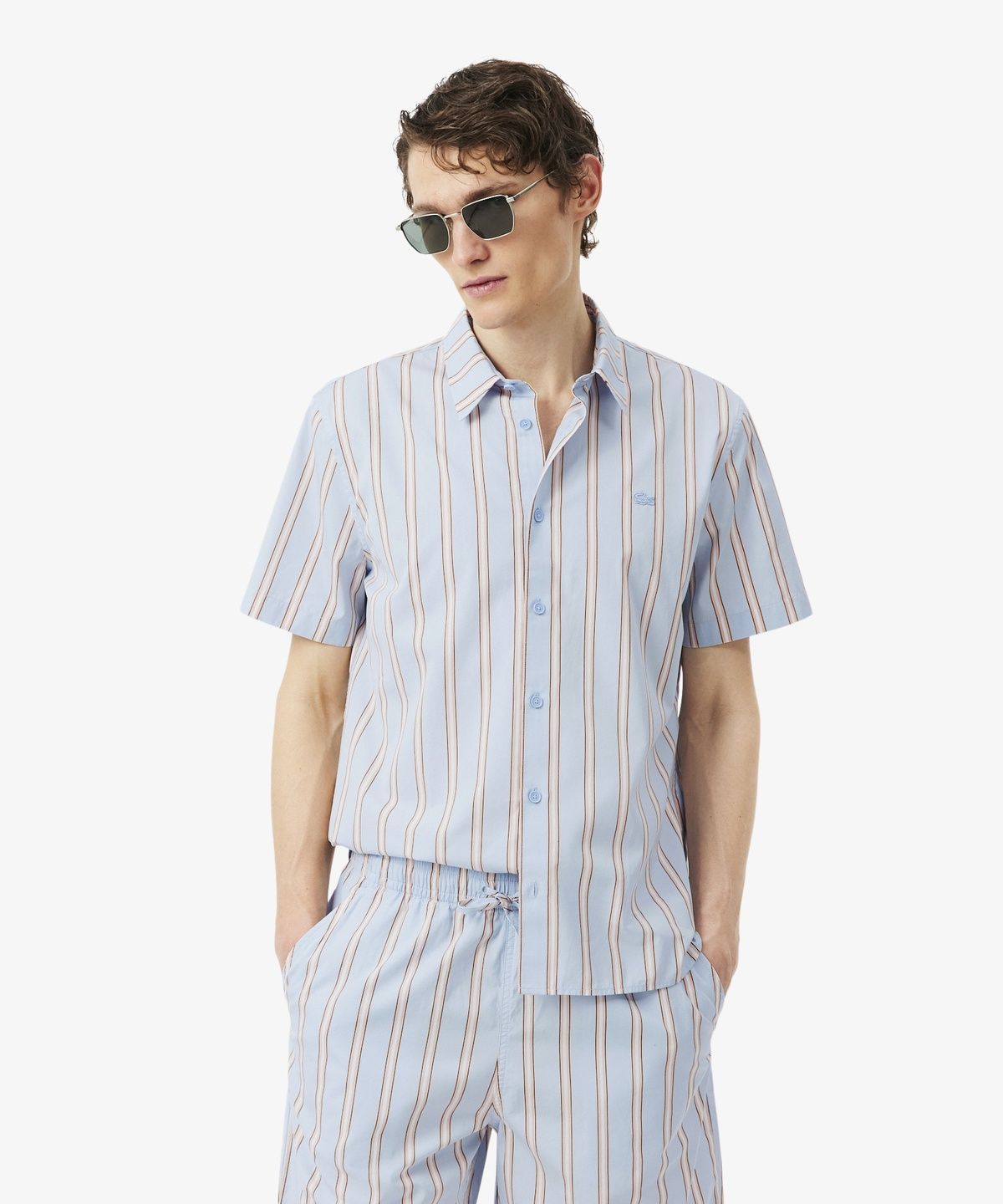 라코스테(LACOSTE) 남성 썸머 스트라이프 반팔 셔츠 CH2344-56G ZWV