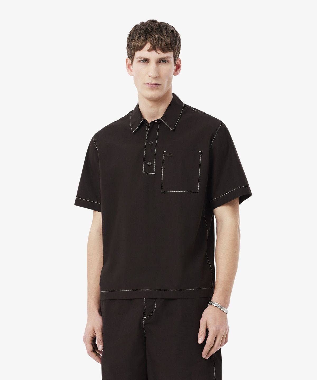라코스테(LACOSTE) 남성 화이트 스티치 풀오버 셔츠 CH1268-56G 3LA
