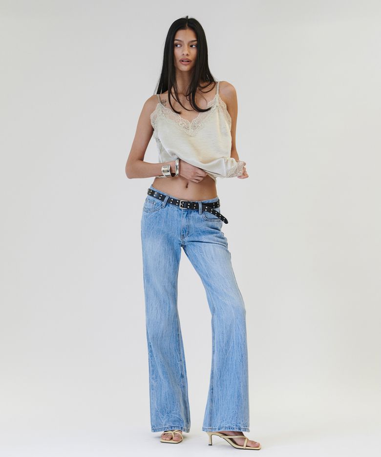 Blue High-Rise Bootcut Denim