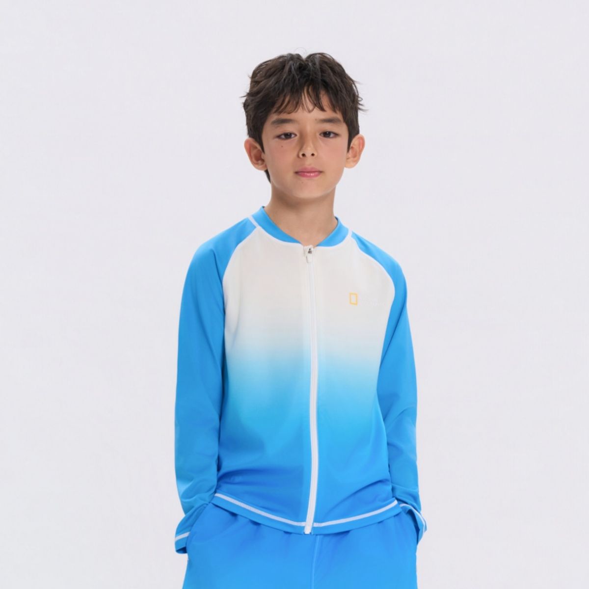 내셔널지오그래픽 키즈(NATIONAL GEOGRAPHIC KIDS) K262URG630 래쉬가드 F-ZIP-3 L/BLUE