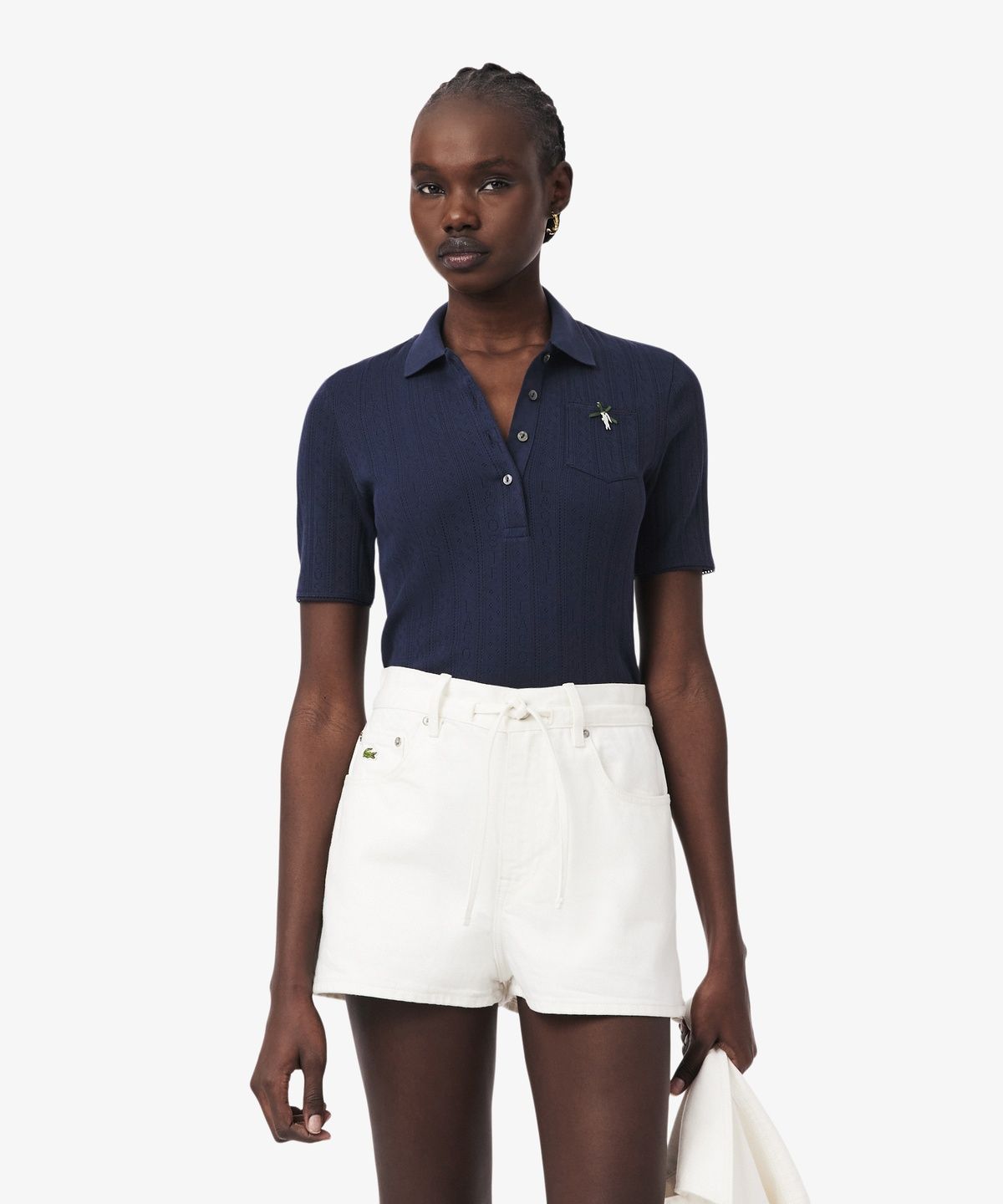 라코스테(LACOSTE) 여성 포인텔 리본 크록 폴로 셔츠 DF5296-56G 166