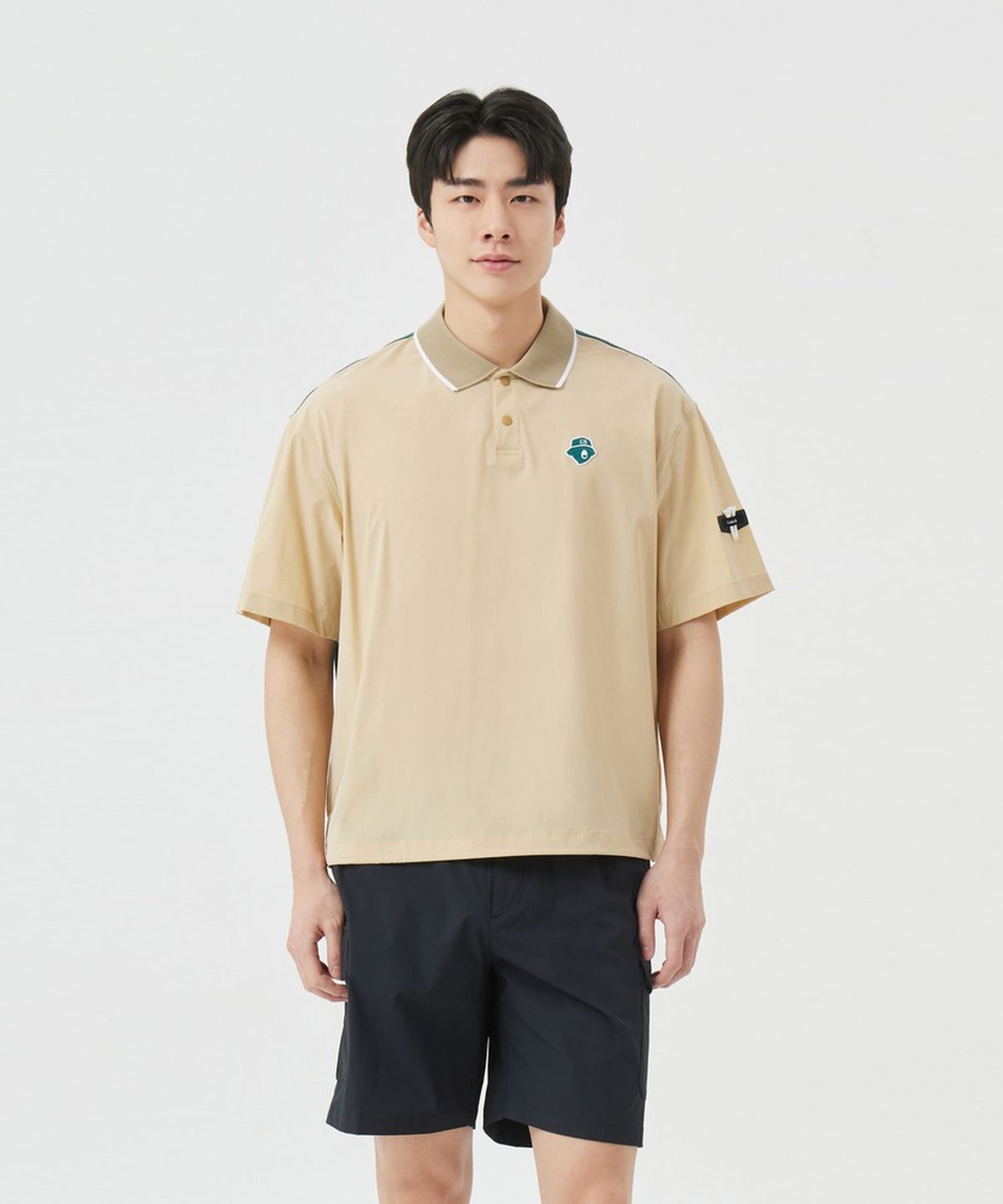골든베어(GOLDEN BEAR) (M) Woven Contrast Back Pullover G4TAM26361BEX