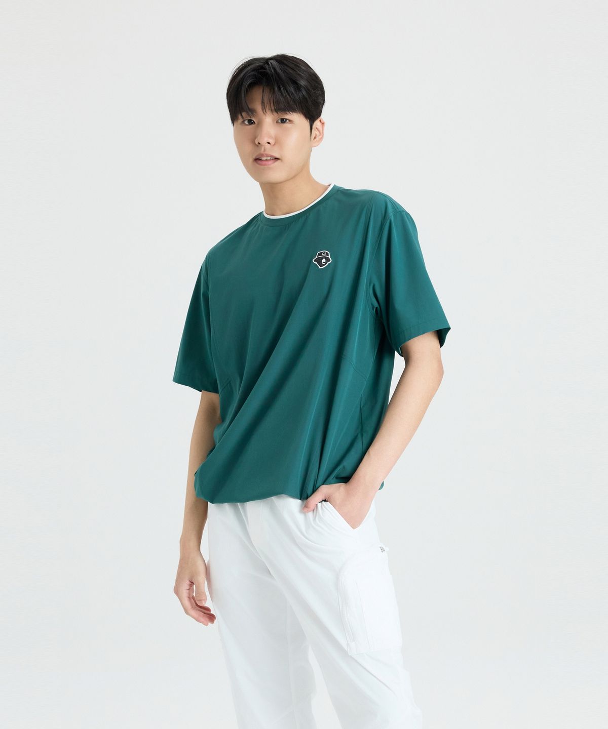 골든베어(GOLDEN BEAR) (M) Woven Crewneck Pullover G4TAM26351GRX