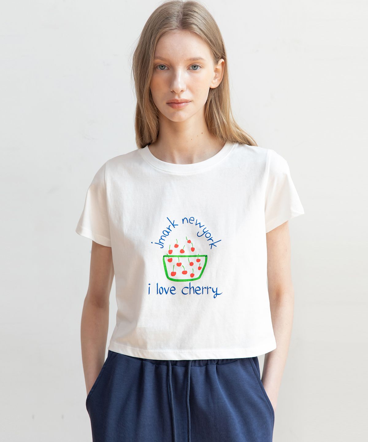 제이마크뉴욕(JMARKNEWYORK) Cherry crop t-shirt_2color