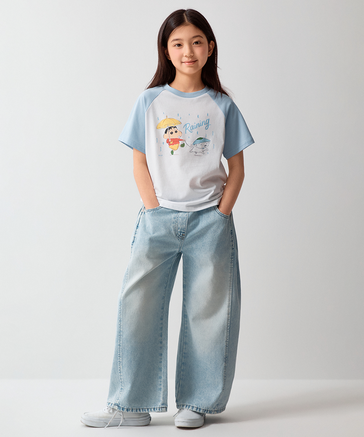 스파오 키즈(SPAO KIDS) [키즈][COOL] 절개 롱 와이드진_SPTJG25KU1