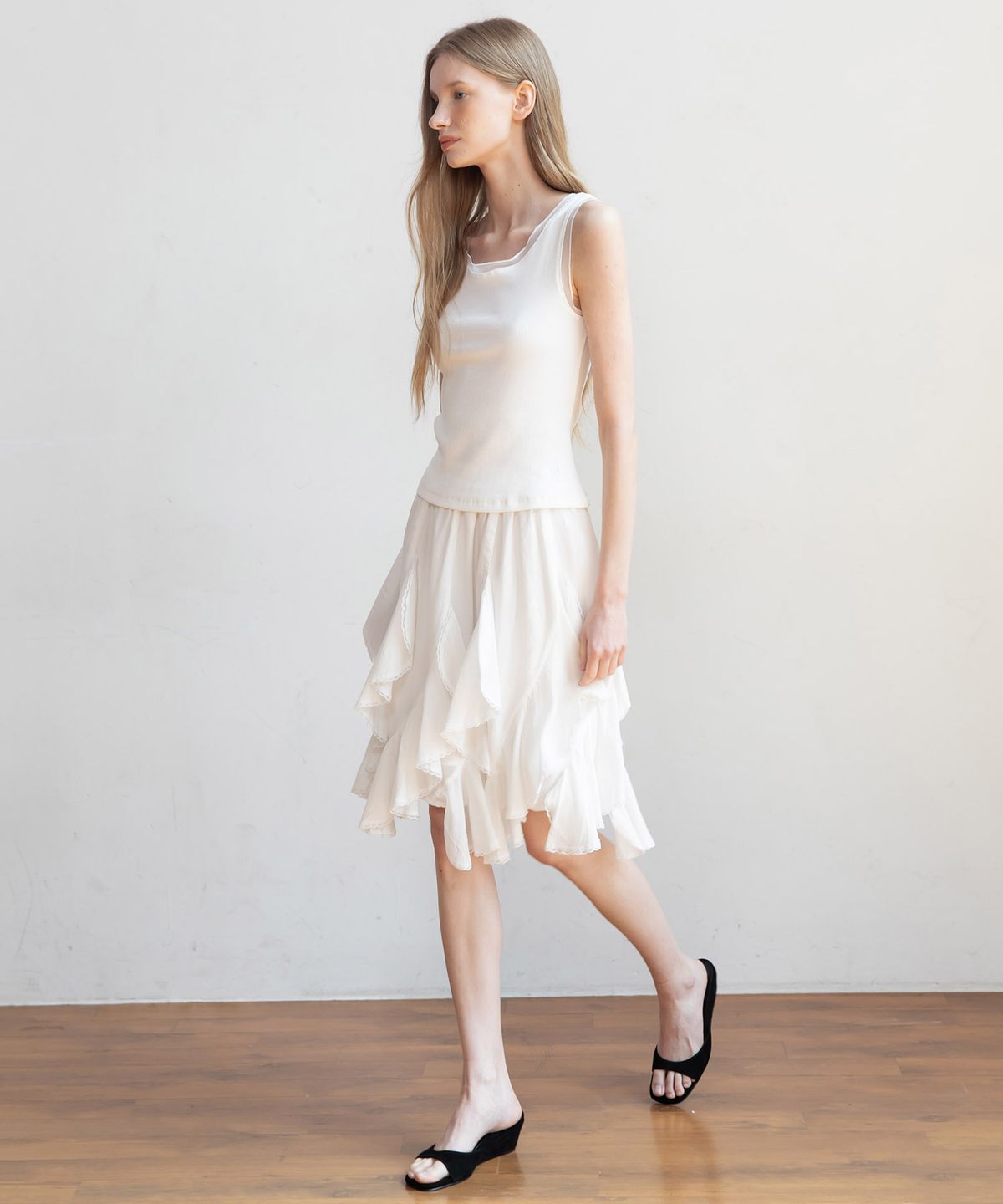 제이마크뉴욕(JMARKNEWYORK) Ruffle banded skirt_2color
