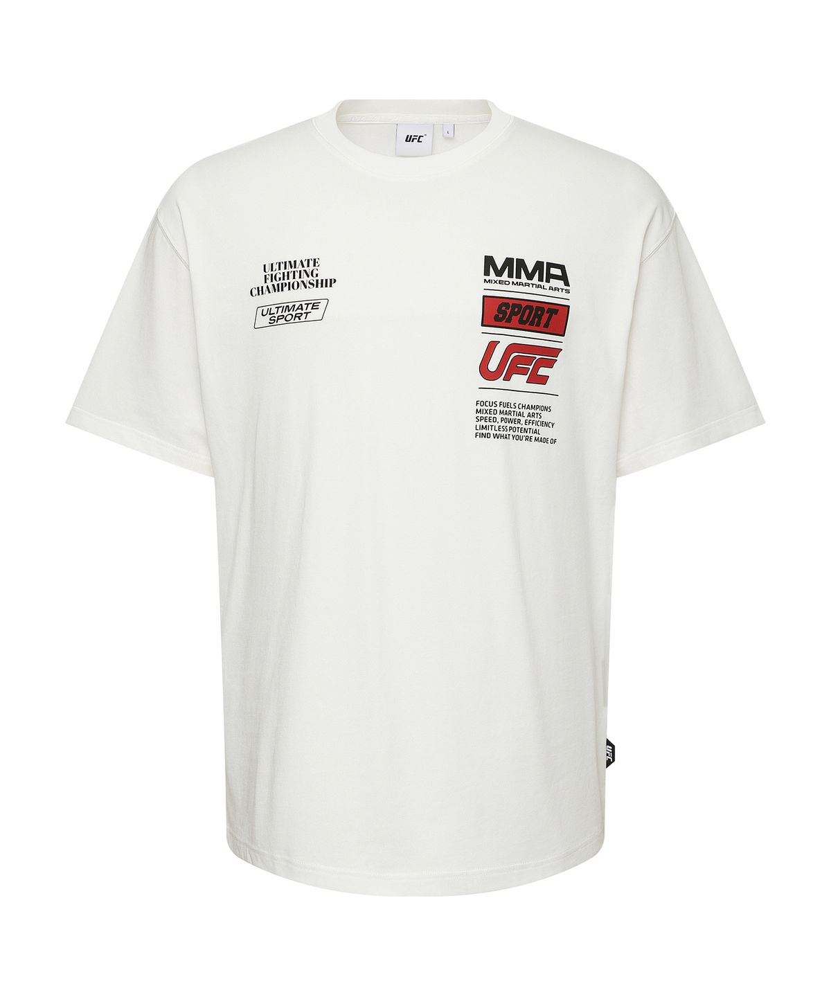 유에프씨 스포츠(UFC SPORT) UFC SPON DAILY 릴렉스핏 반팔 티셔츠 화이트 U2SSX2306WH
