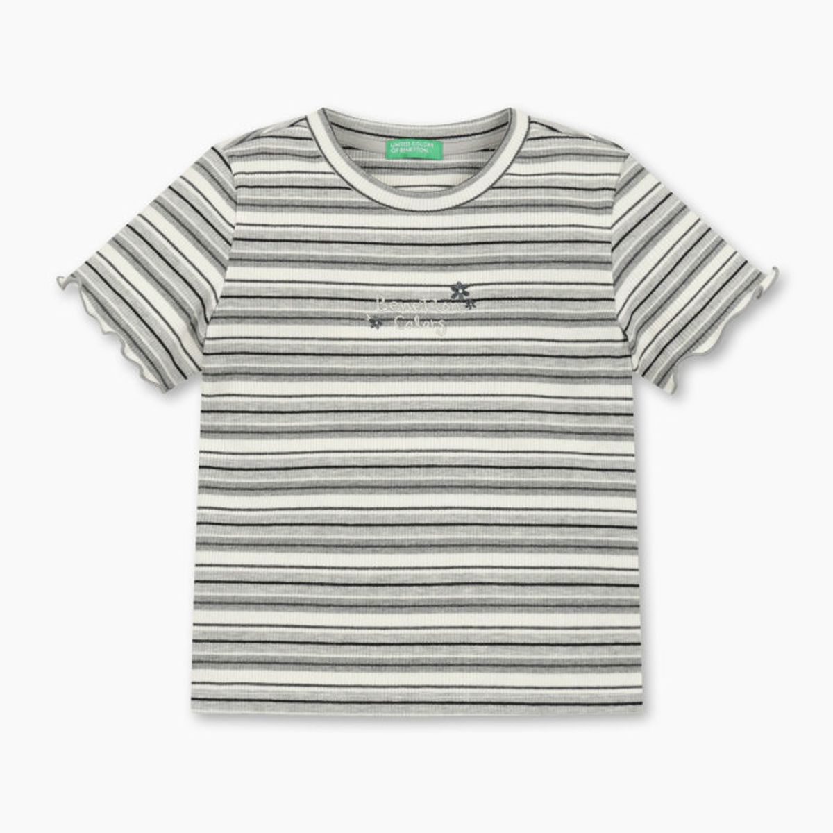 베네통키즈(BENETTONKIDS) 썸머 스트라이프 골지 티셔츠_QATS32631MG
