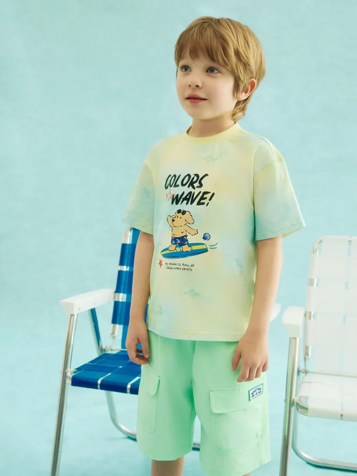 베네통키즈(BENETTONKIDS) 타이다잉 퍼피 티셔츠_QATS36631LA