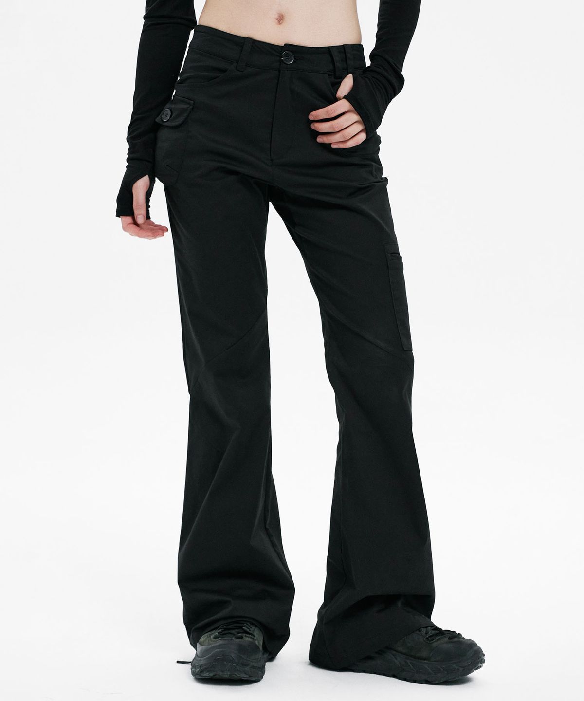 하나히(HANAHI) Passport pot pocket pants BLACK