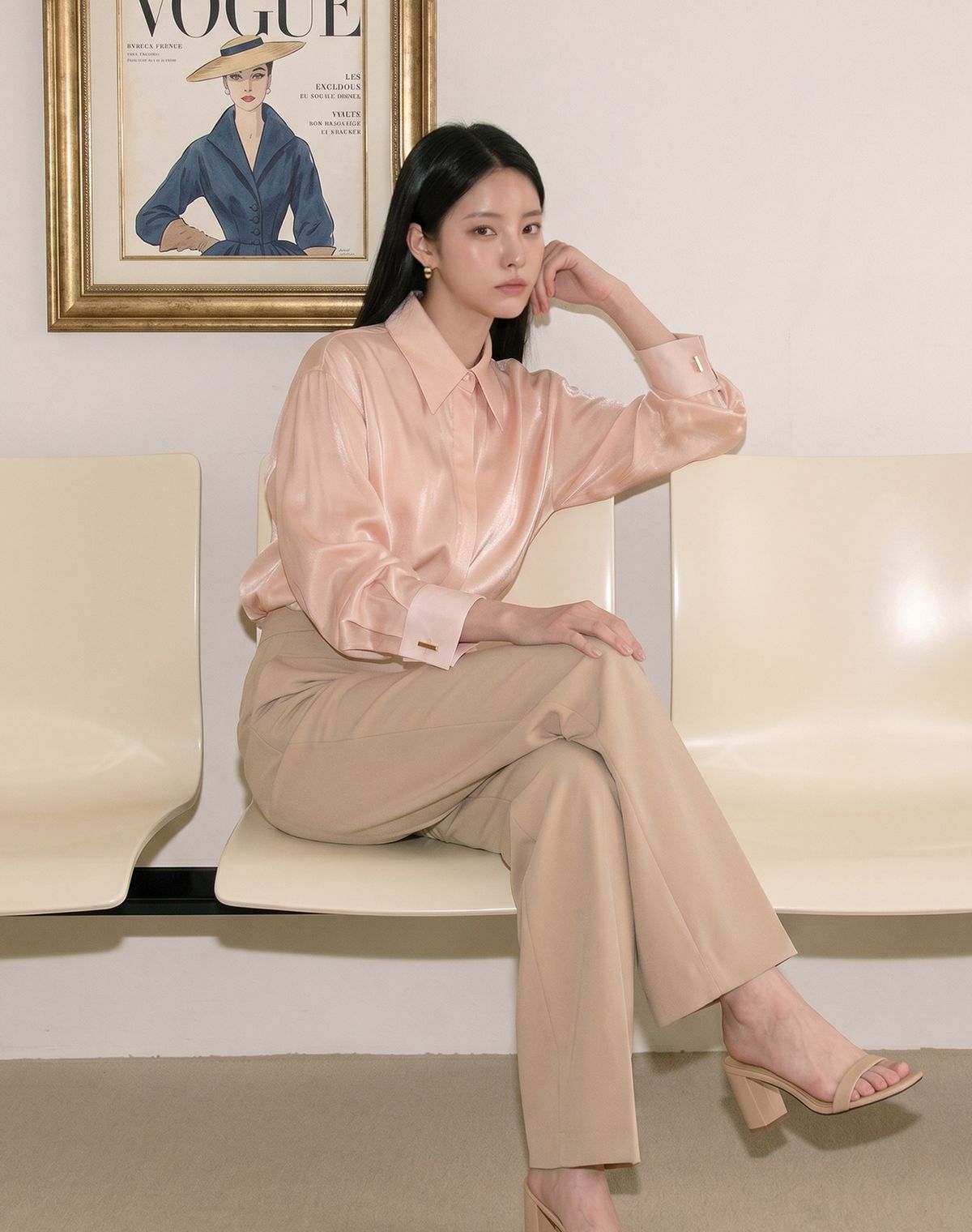 지에마르(GIEMAR) [색상추가] GOLD BOTTON TENCEL BLOUSE 6color 골드버튼 텐셀 블라우스 6color