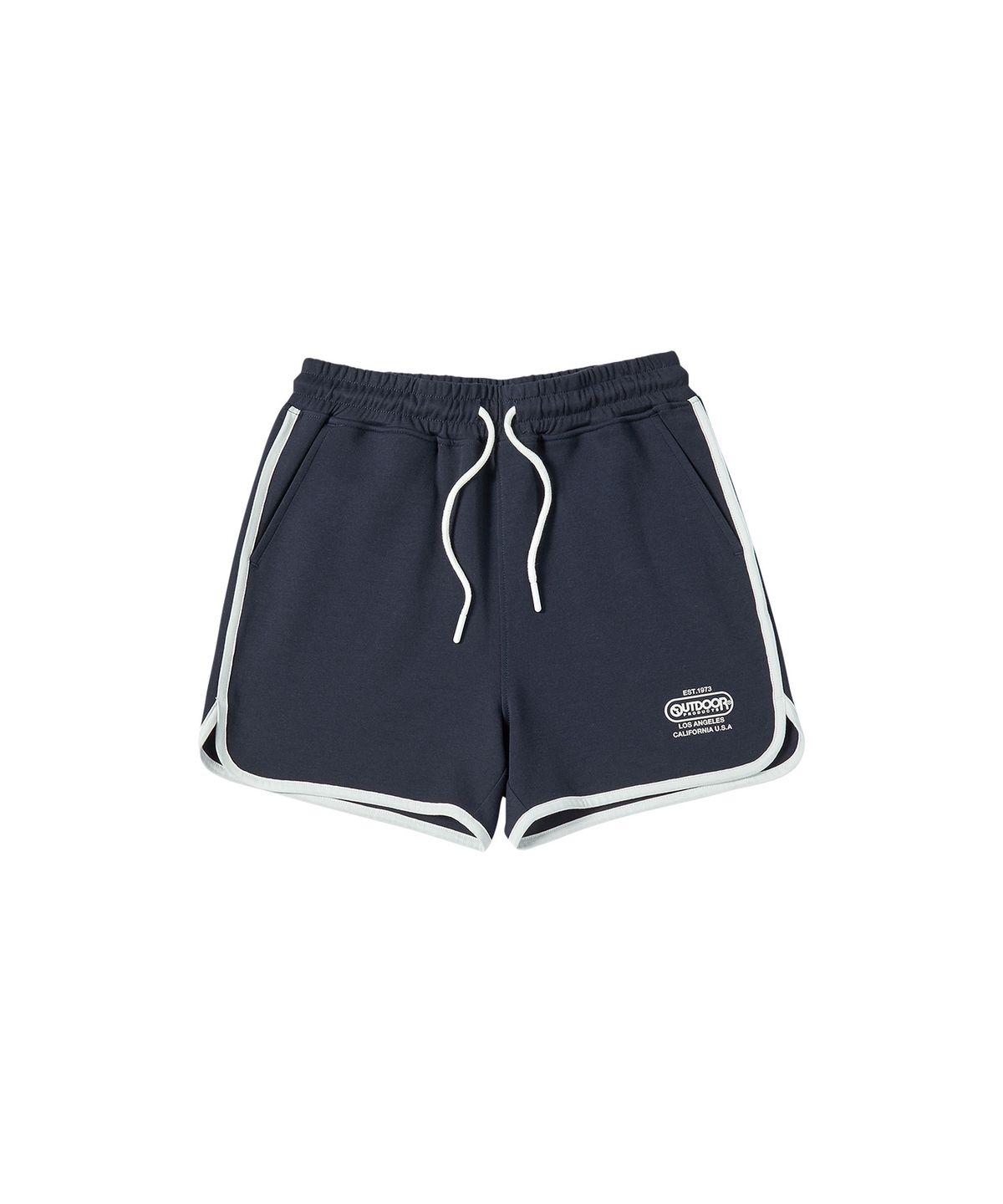 아웃도어 프로덕츠(OUTDOOR PRODUCTS) 여성 멀티로고 스웻 숏츠 (네이비)