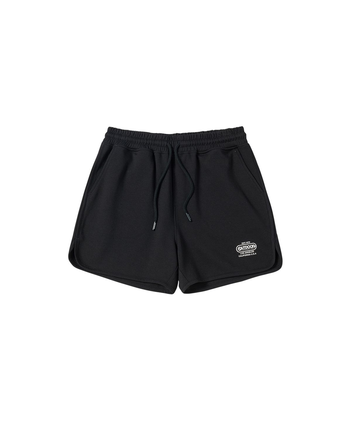 아웃도어 프로덕츠(OUTDOOR PRODUCTS) 여성 멀티로고 스웻 숏츠 (블랙)