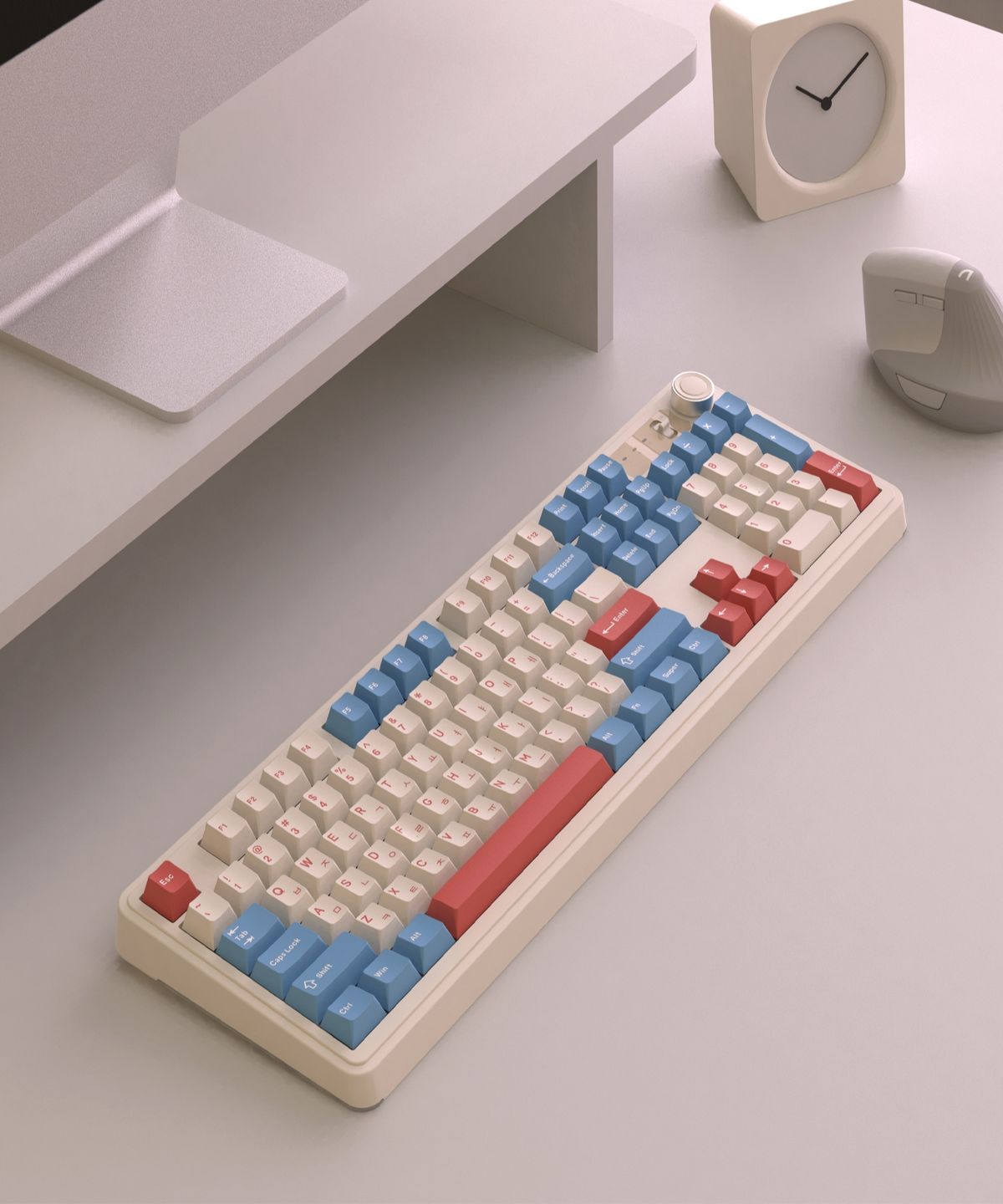 앱코(ABKO) AF108PRO ABKO x SOAI 콜라보 3모드 기계식 키보드 코랄블루 소복눈축