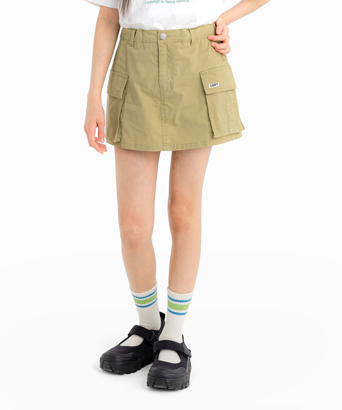 리틀뎁(LITTLE DEPT) 카고 스커트 팬츠 Beige