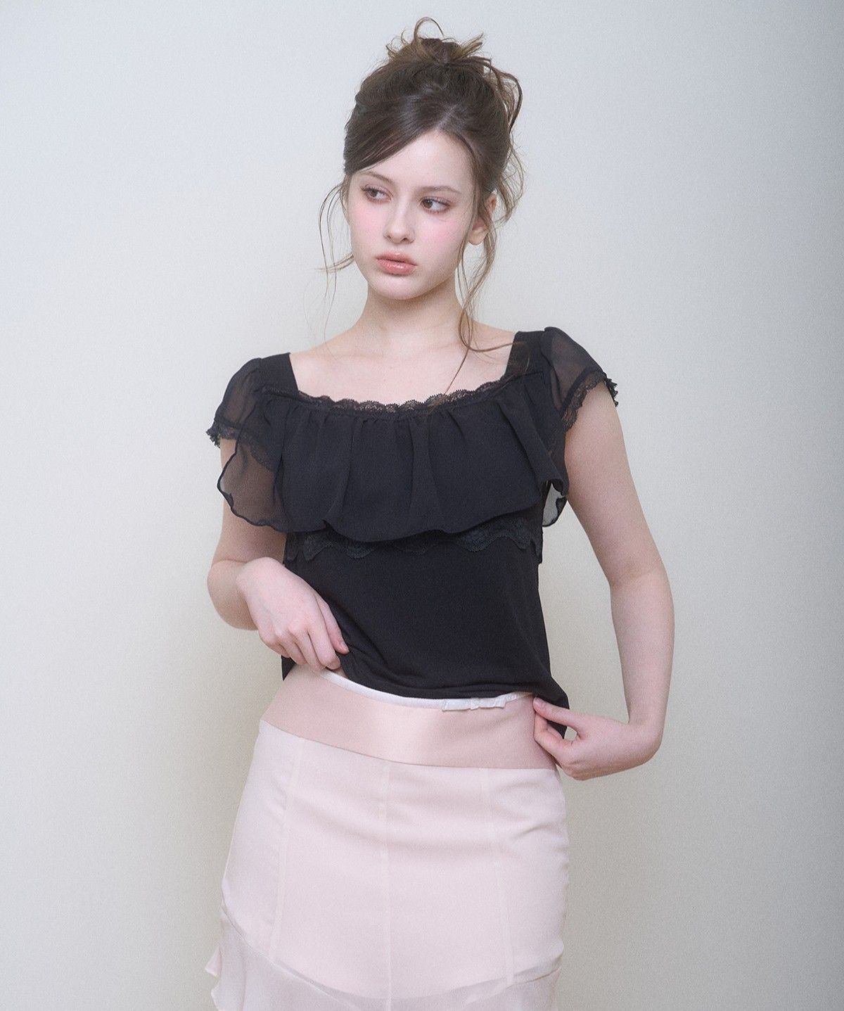 벨리아르(BELLIALEU) BLUSH MIDI SKIRT - NUDE PINK