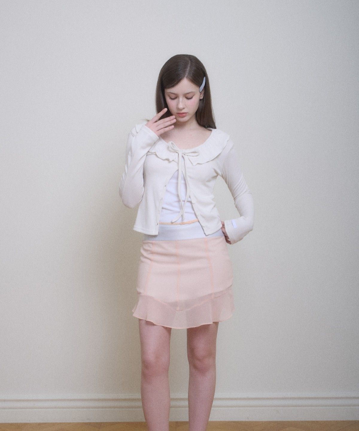 벨리아르(BELLIALEU) BLUSH MIDI SKIRT - PEACH